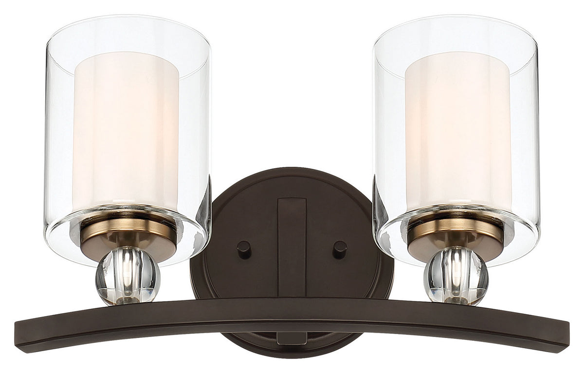Minka-Lavery - 3072-416 - Two Light Bath - Studio 5 - Painted Bronze w/Natural Brushed Brass