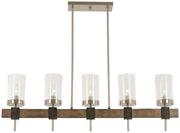 Minka-Lavery - 4635-106 - Five Light Island Pendant - Bridlewood - Stone Grey W/Brushed Nickel