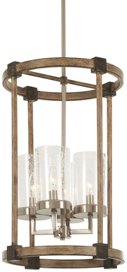 Minka-Lavery - 4640-106 - Four Light Foyer Pendant - Bridlewood - Stone Grey w/Brushed Nickel