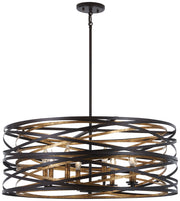 Minka-Lavery - 4677-111 - Eight Light Pendant - Vortic Flow - Dark Bronze w/Mosaic Gold Interior
