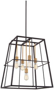 Minka-Lavery - 4765-416 - Five Light Pendant - Keeley Calle - Painted Bronze W/Natural Brush