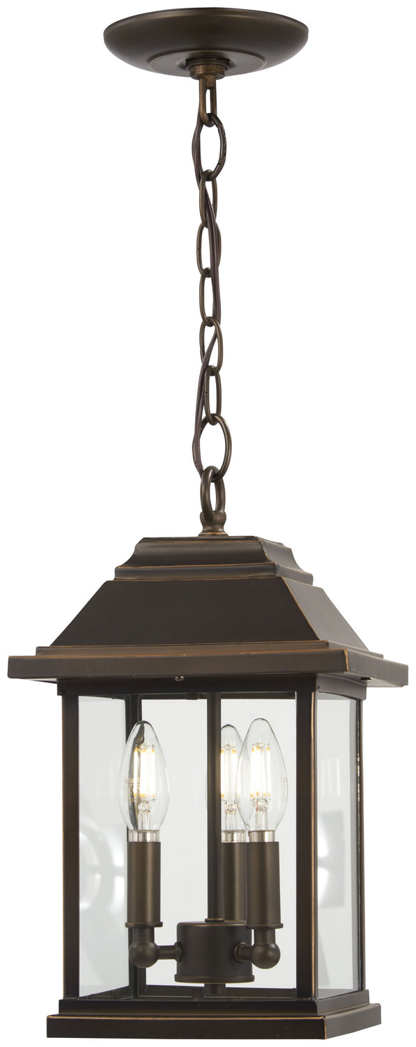 Minka-Lavery - 72634-143C - Three Light Chain Hung Lantern - Mariner's Pointe - Oil Rubbed Bronze w/Gold Highlights