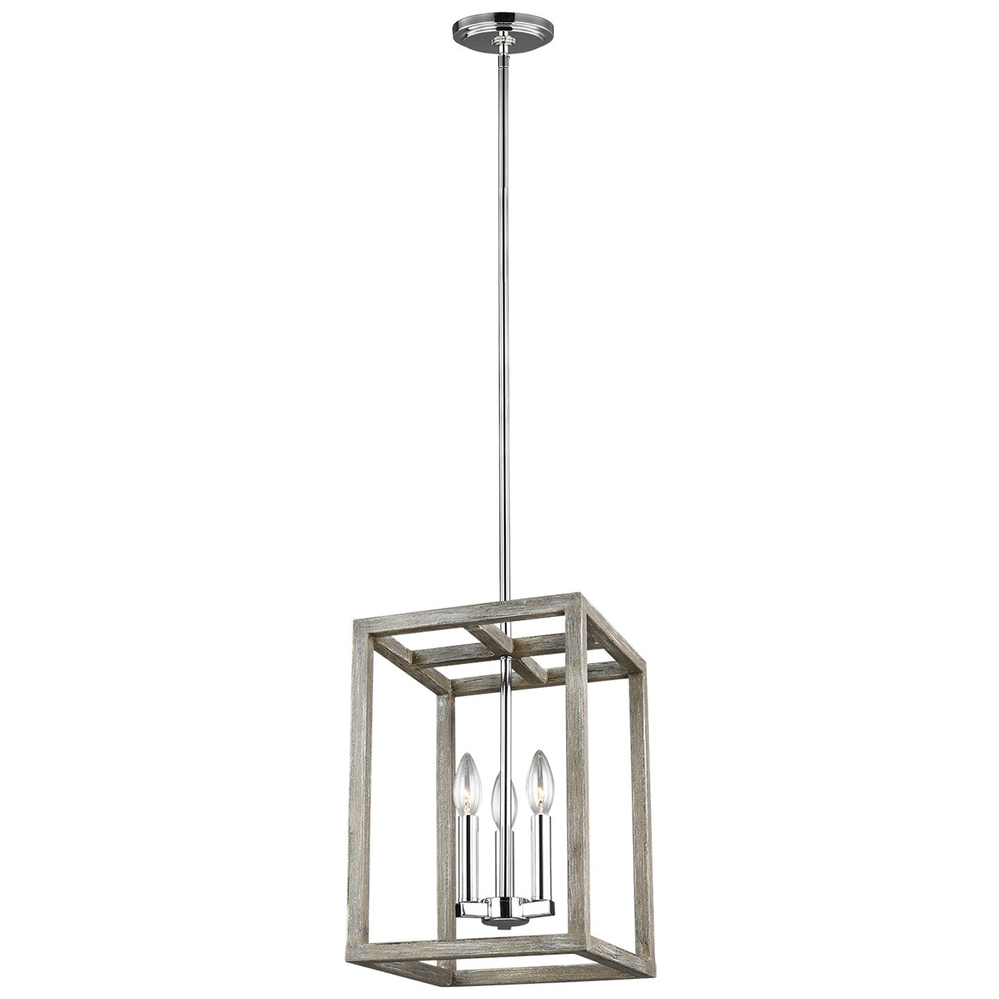 Generation Lighting - 5134503-872 - Three Light Hall / Foyer Pendant - Moffet Street - Washed Pine