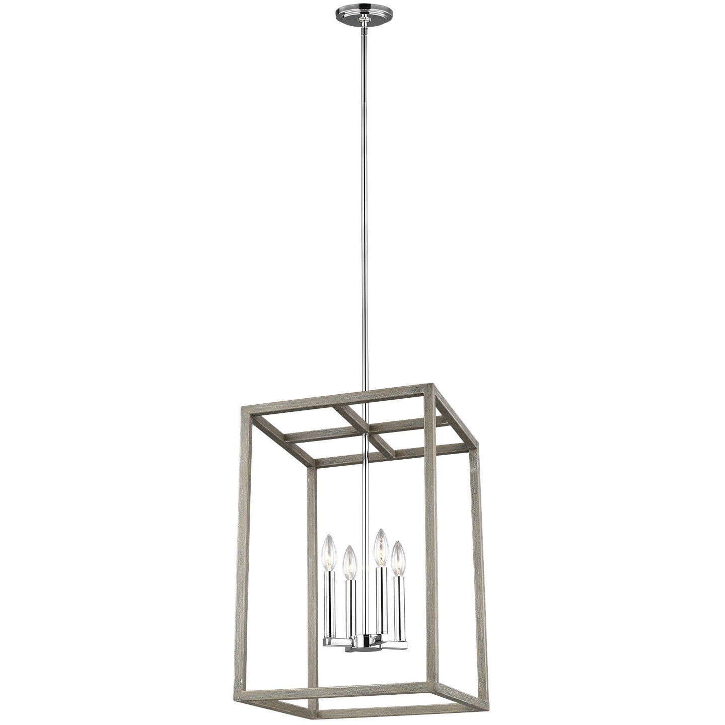 Generation Lighting - 5134504-872 - Four Light Hall / Foyer Pendant - Moffet Street - Washed Pine