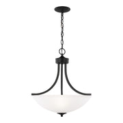 Generation Lighting - 6616503EN3-112 - Three Light Pendant - Geary - Midnight Black