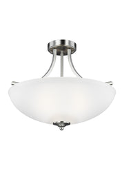 Generation Lighting - 7716503-962 - Three Light Semi-Flush Convertible Pendant - Geary - Brushed Nickel