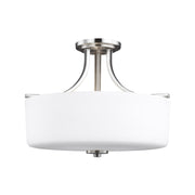 Generation Lighting - 7728803EN3-962 - Three Light Semi-Flush Mount - Canfield - Brushed Nickel