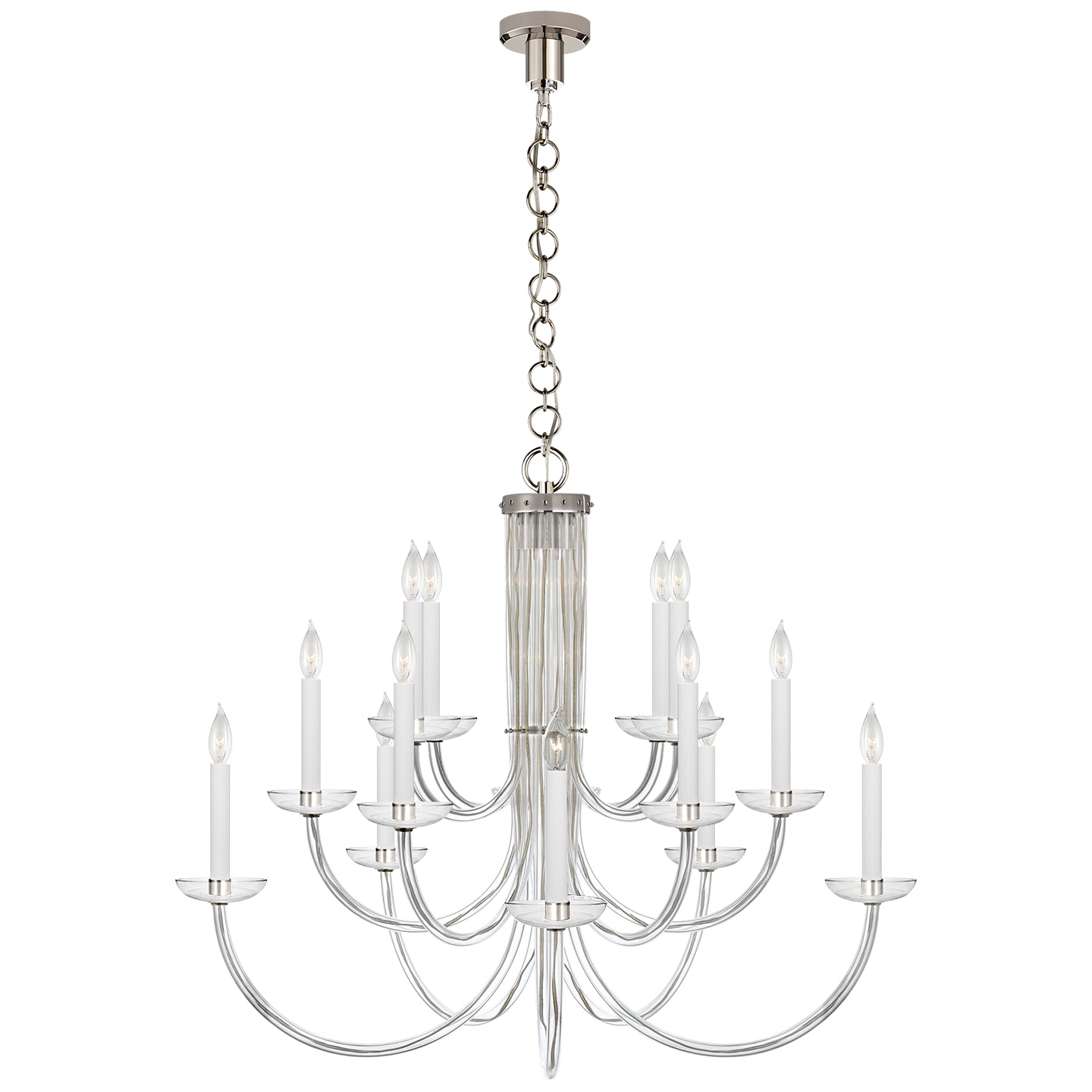 Visual Comfort Signature - ARN 5116PN-CG - 15 Light Chandelier - Wharton - Polished Nickel