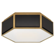 Visual Comfort Signature - KS 4120BLK/SB-FG - Two Light Flush Mount - Bradford - Black and Soft Brass