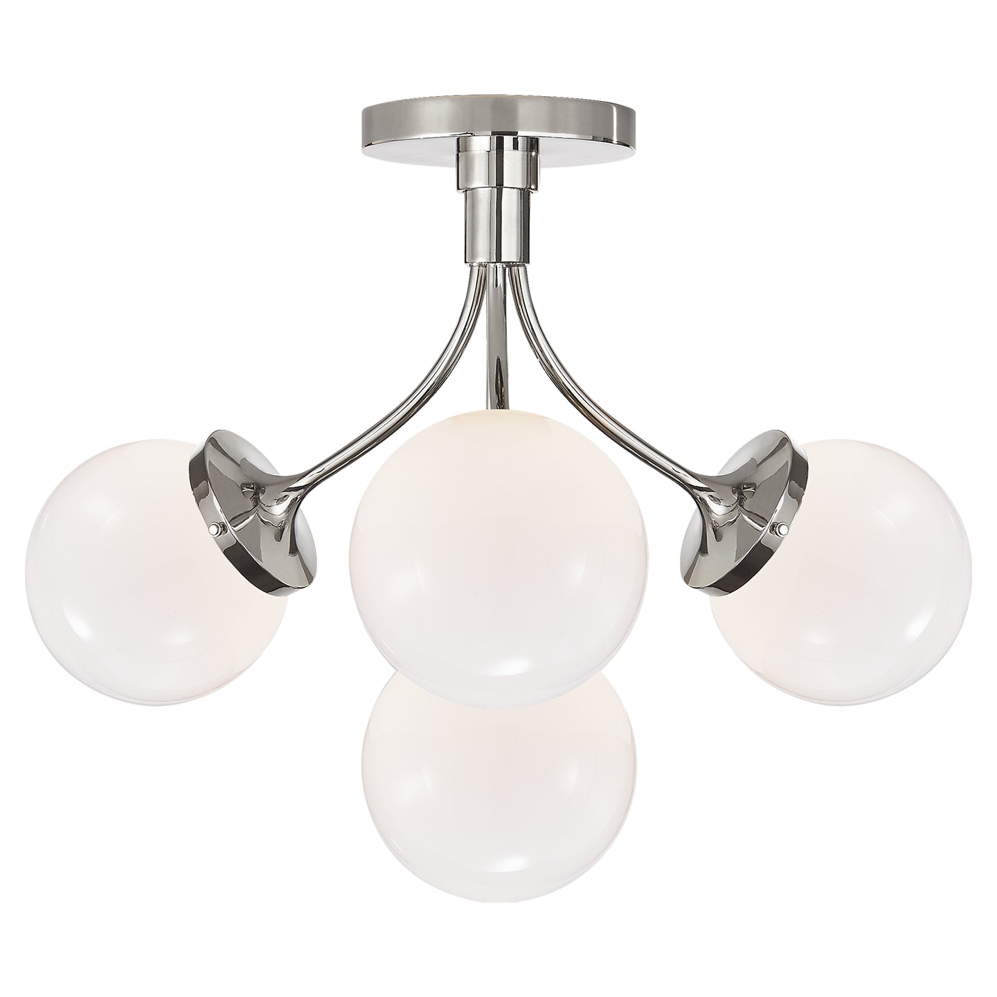 Visual Comfort Signature - KS 4407PN-WG - Four Light Semi Flush Mount - Prescott - Polished Nickel