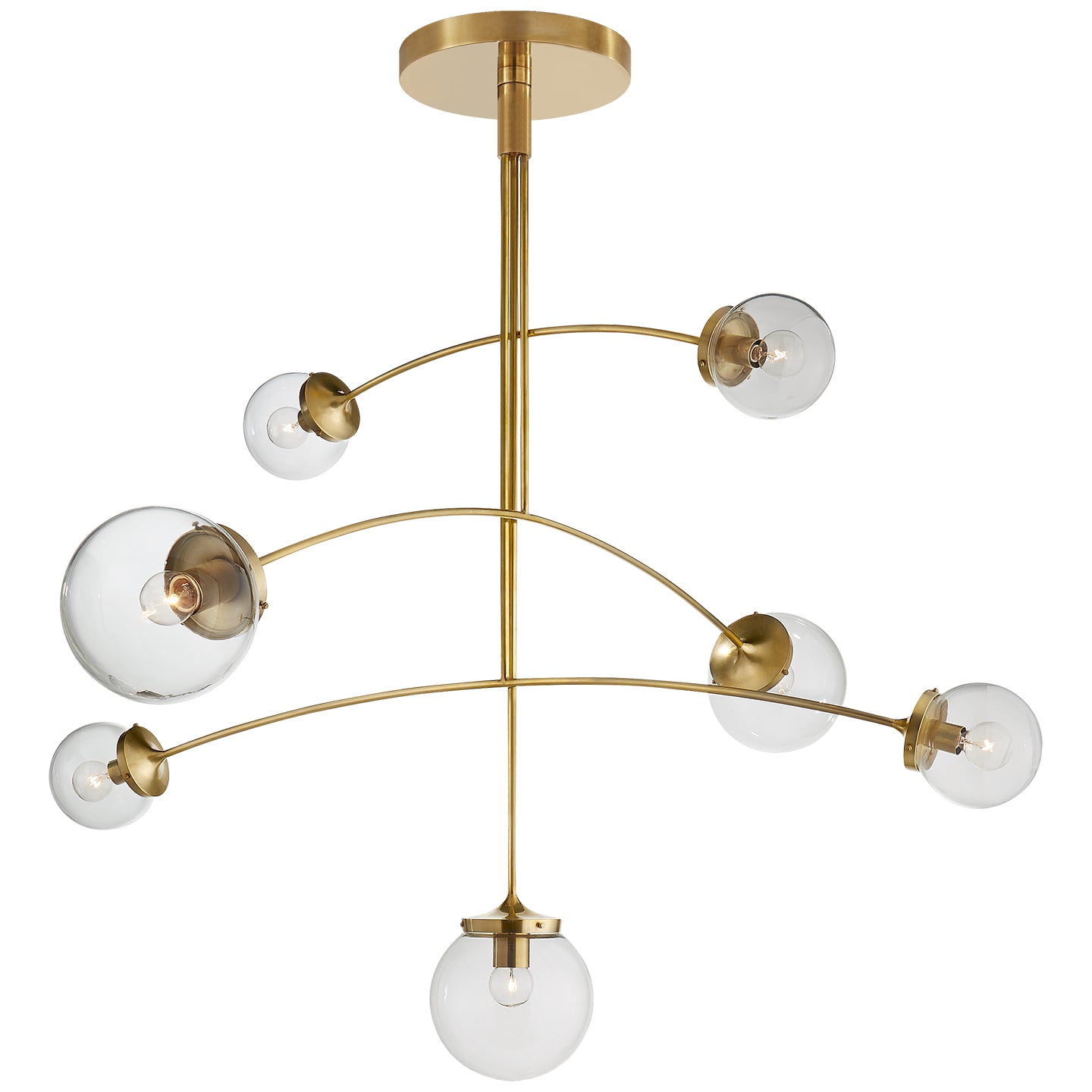 Visual Comfort Signature - KS 5404SB-CG - Seven Light Chandelier - Prescott - Soft Brass