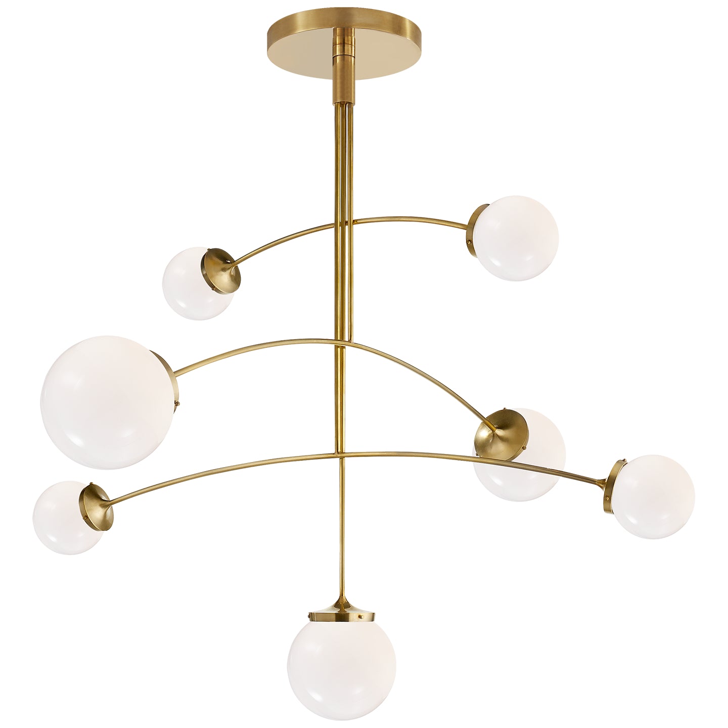 Visual Comfort Signature - KS 5404SB-WG - Seven Light Chandelier - Prescott - Soft Brass