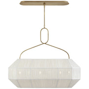 Visual Comfort Signature - KW 5317AB-L - Six Light Linear Chandelier - Forza - Antique-Burnished Brass