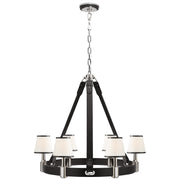 Ralph Lauren - RL 5610PN/CHC-L - Six Light Chandelier - Riley - Polished Nickel and Chocolate Leather