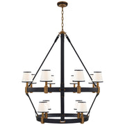 Ralph Lauren - RL 5614NB/NVY-L - 12 Light Chandelier - Riley - Natural Brass and Navy Leather