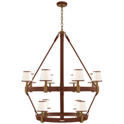 Ralph Lauren - RL 5614NB/SDL-L - 12 Light Chandelier - Riley - Natural Brass and Saddle Leather