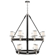 Ralph Lauren - RL 5614PN/CHC-L - 12 Light Chandelier - Riley - Polished Nickel and Chocolate Leather