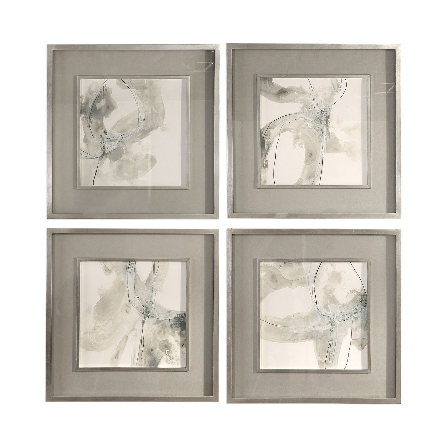 Uttermost - 41583 - Wall Art, S/4 - Divination - Silver Leaf