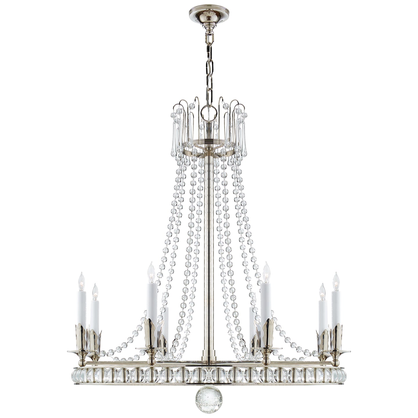 Visual Comfort Signature - SN 5108PN - Eight Light Chandelier - Regency - Polished Nickel