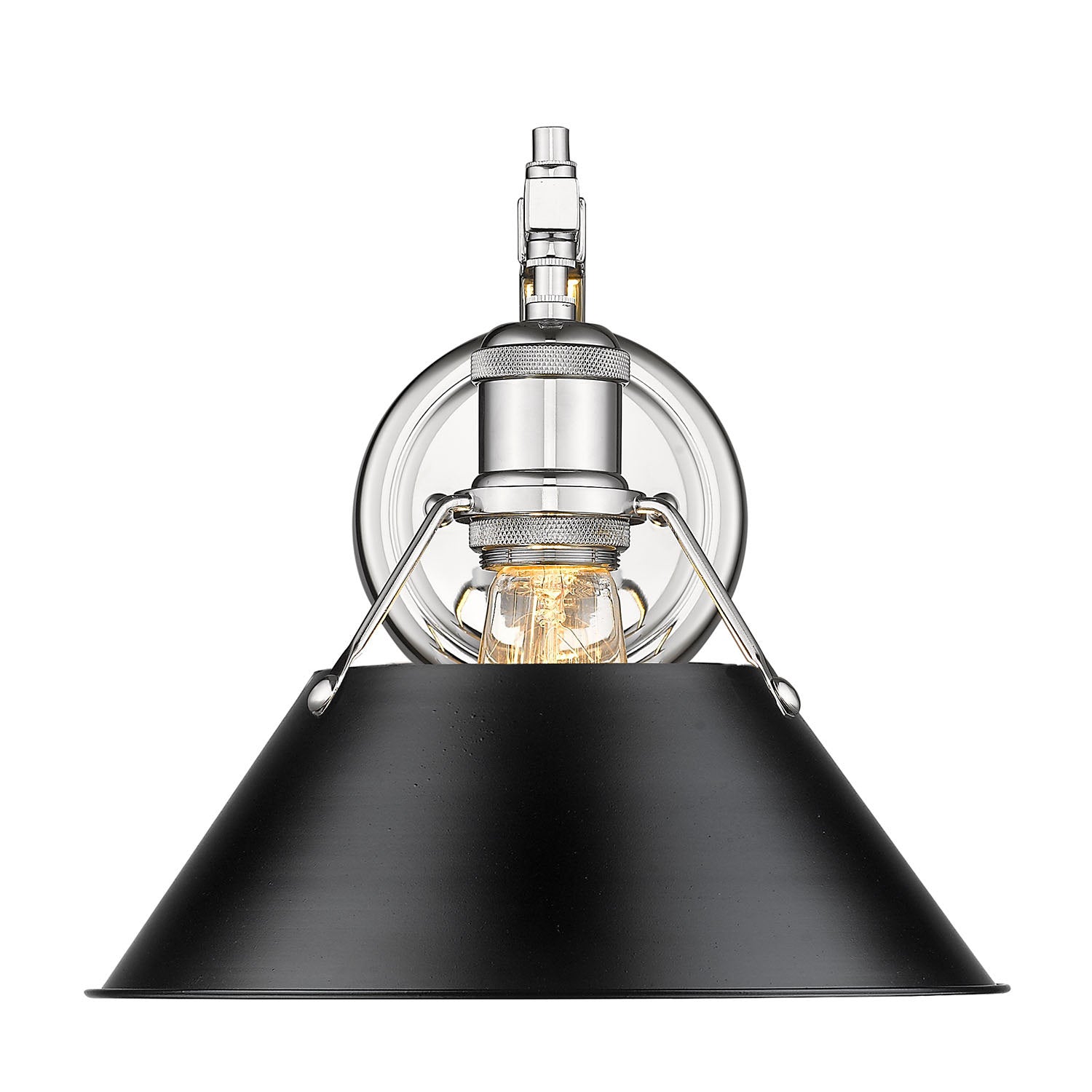 Golden - 3306-1W CH-BLK - One Light Wall Sconce - Orwell - Chrome