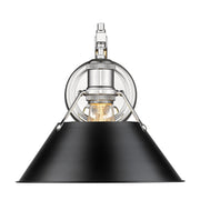 Golden - 3306-1W CH-BLK - One Light Wall Sconce - Orwell - Chrome