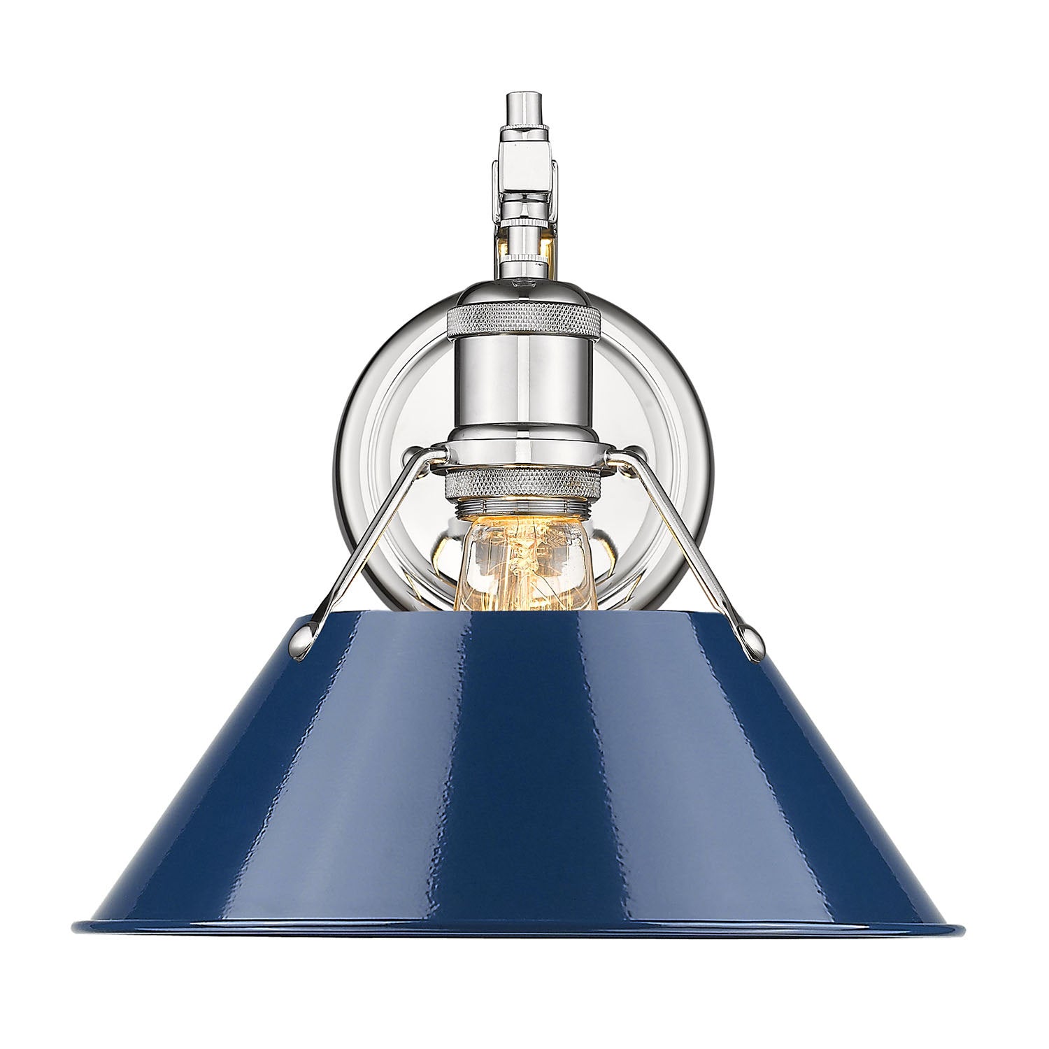 Golden - 3306-1W CH-NVY - One Light Wall Sconce - Orwell - Chrome