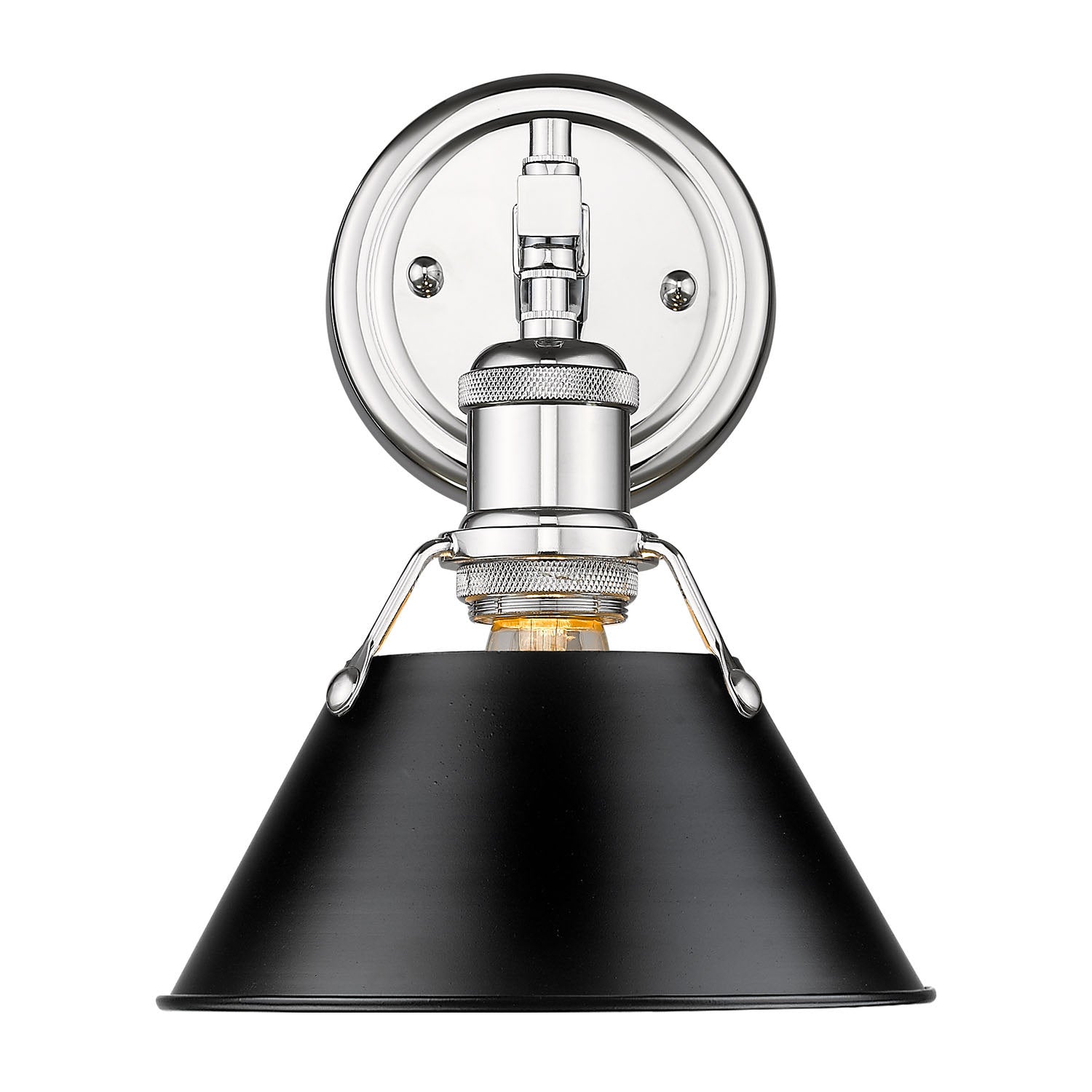Golden - 3306-BA1 CH-BLK - One Light Bath Vanity - Orwell - Chrome