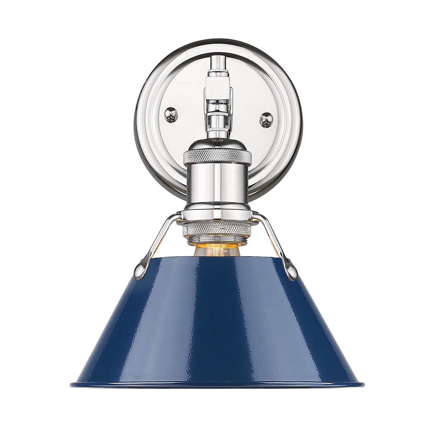 Golden - 3306-BA1 CH-NVY - One Light Bath Vanity - Orwell - Chrome