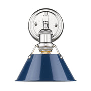 Golden - 3306-BA1 CH-NVY - One Light Bath Vanity - Orwell - Chrome