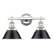 Golden - 3306-BA2 CH-BLK - Two Light Bath Vanity - Orwell - Chrome