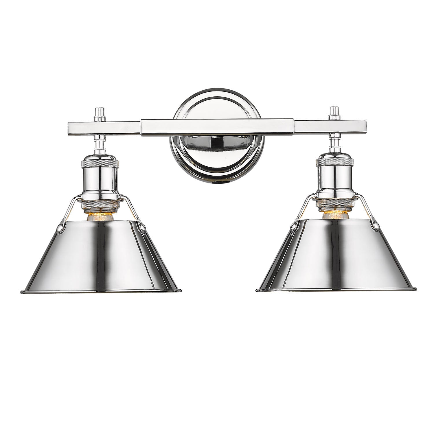 Golden - 3306-BA2 CH-CH - Two Light Bath Vanity - Orwell - Chrome