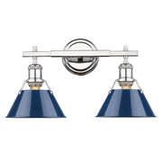 Golden - 3306-BA2 CH-NVY - Two Light Bath Vanity - Orwell - Chrome