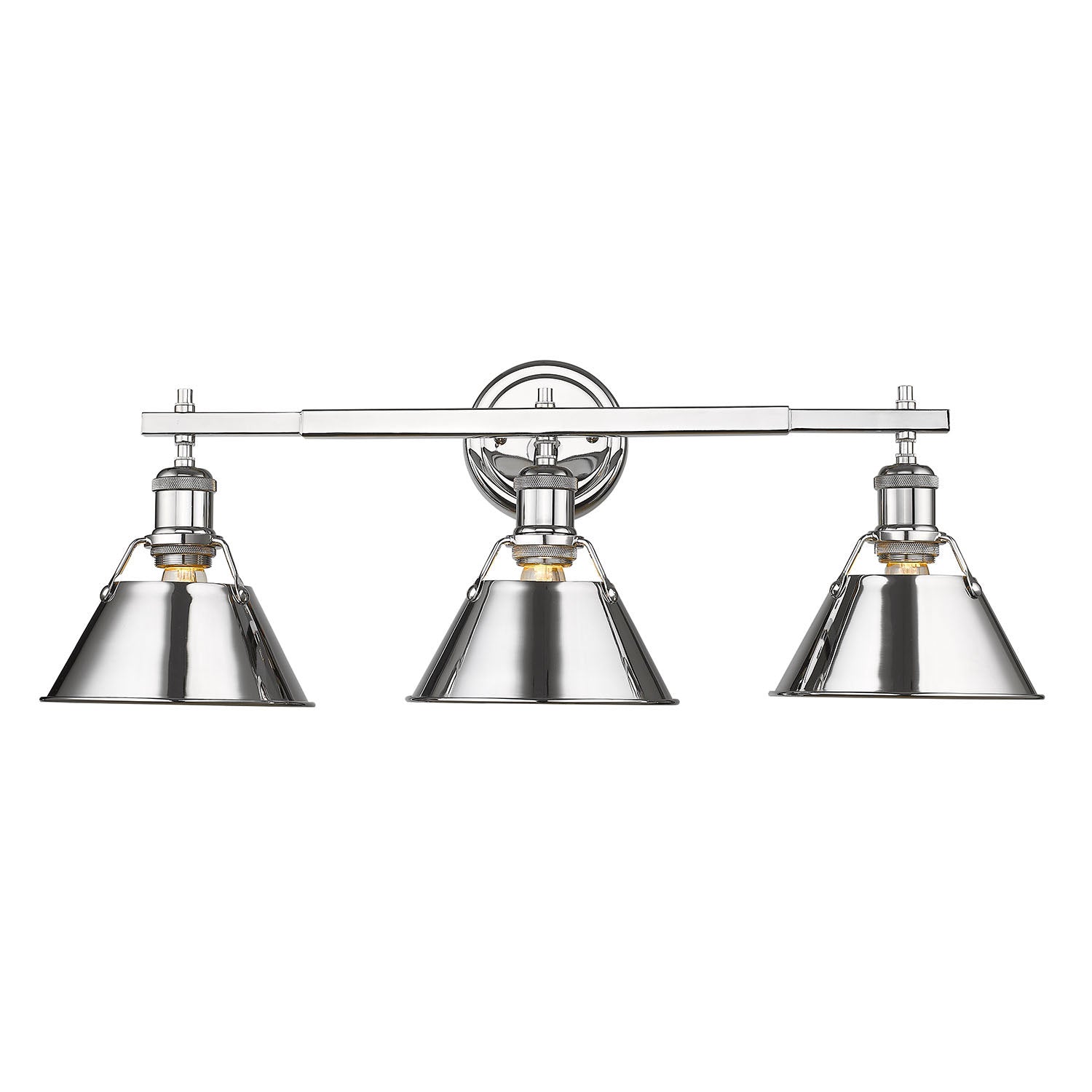Golden - 3306-BA3 CH-CH - Three Light Bath Vanity - Orwell - Chrome