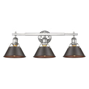 Golden - 3306-BA3 CH-RBZ - Three Light Bath Vanity - Orwell - Chrome