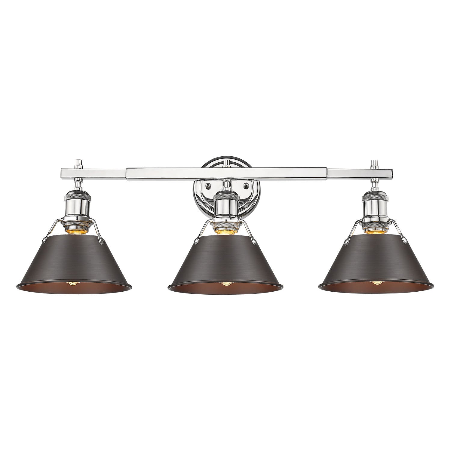Golden - 3306-BA3 CH-RBZ - Three Light Bath Vanity - Orwell - Chrome