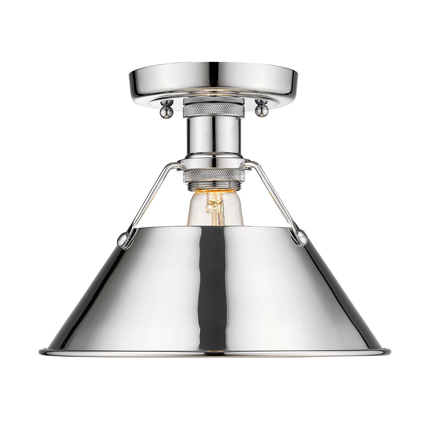 Golden - 3306-FM CH-CH - One Light Flush Mount - Orwell - Chrome