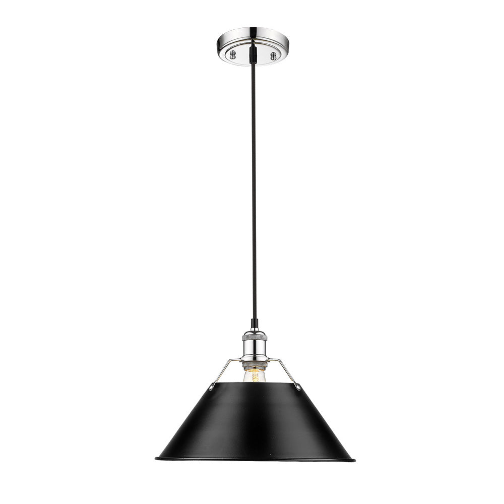 Golden - 3306-L CH-BLK - One Light Pendant - Orwell - Chrome