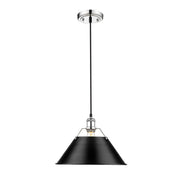 Golden - 3306-L CH-BLK - One Light Pendant - Orwell - Chrome