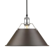 Golden - 3306-L CH-RBZ - One Light Pendant - Orwell - Chrome