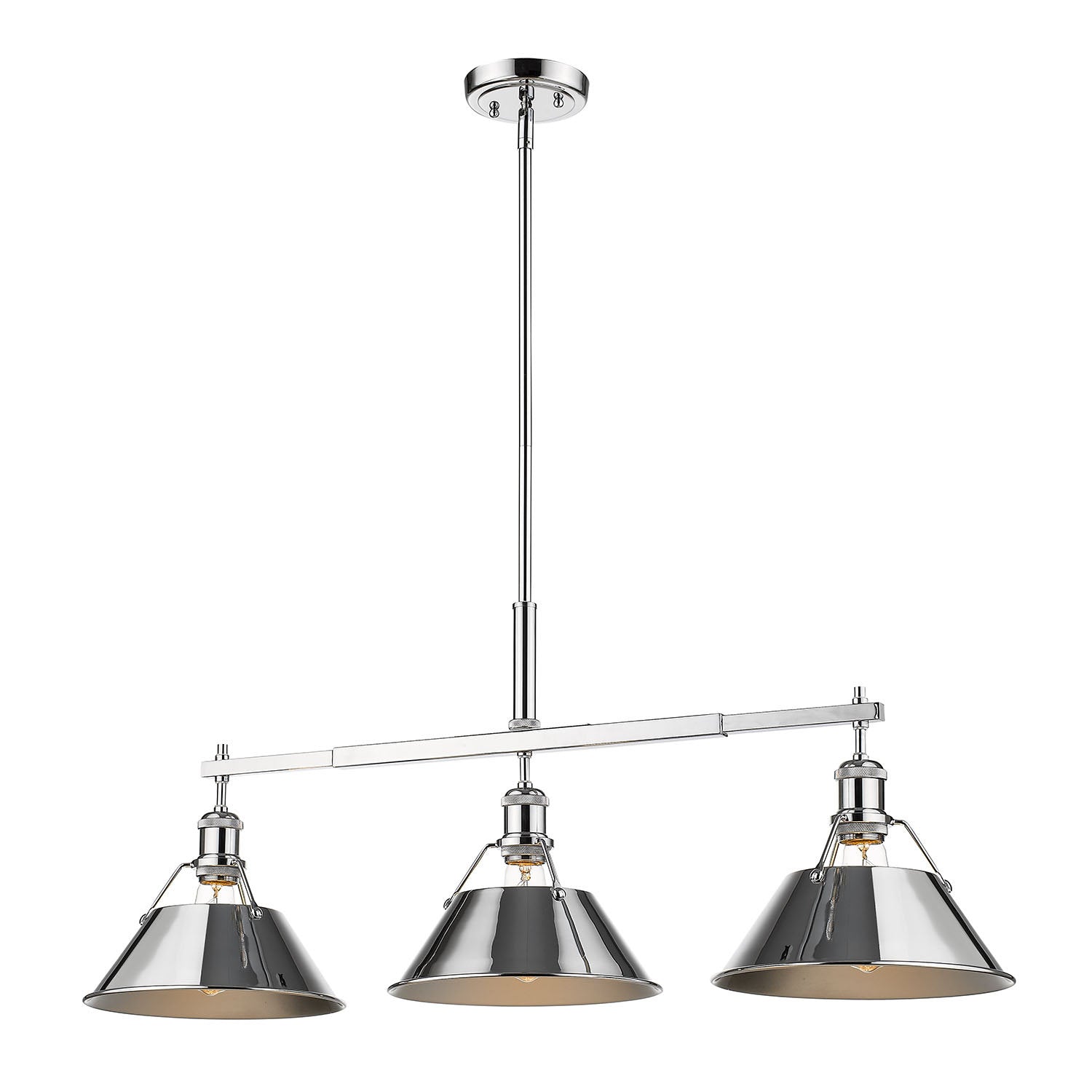 Golden - 3306-LP CH-CH - Three Light Linear Pendant - Orwell - Chrome