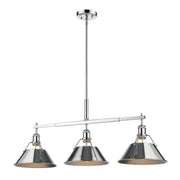 Golden - 3306-LP CH-CH - Three Light Linear Pendant - Orwell - Chrome