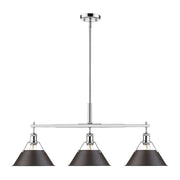 Golden - 3306-LP CH-RBZ - Three Light Linear Pendant - Orwell - Chrome