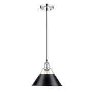 Golden - 3306-M CH-BLK - One Light Pendant - Orwell - Chrome
