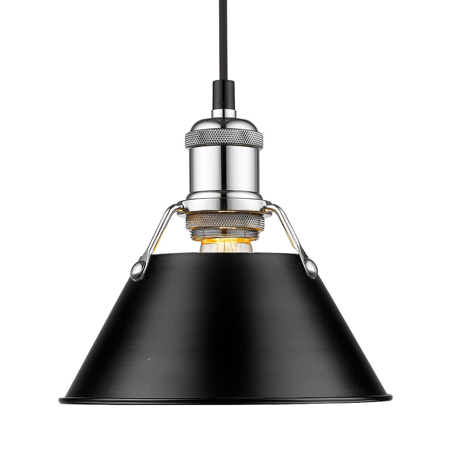 Golden - 3306-S CH-BLK - One Light Mini Pendant - Orwell - Chrome