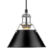 Golden - 3306-S CH-BLK - One Light Mini Pendant - Orwell - Chrome