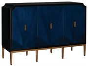 Currey and Company - 3000-0082 - Cabinet - Dark Sapphire/Caviar Black/Antique Brass