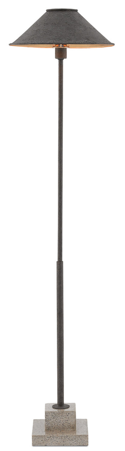 Currey and Company - 8000-0016 - One Light Floor Lamp - Molé Black/Contemporary Gold Leaf/Polished Concrete