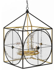 Currey and Company - 9000-0205 - Four Light Lantern - Satin Black/Contemporary Gold