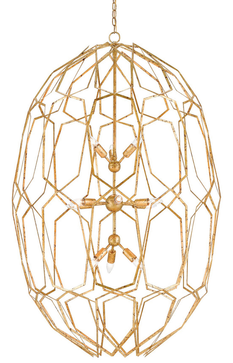 Currey and Company - 9000-0207 - 12 Light Chandelier - Gold Leaf