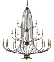 Currey and Company - 9000-0213 - 28 Light Chandelier - French Black/Gold Leaf